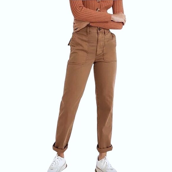 MADEWELL The Perfect Vintage Straight Workwear Utility Pants in Brown - Picture 2 of 13